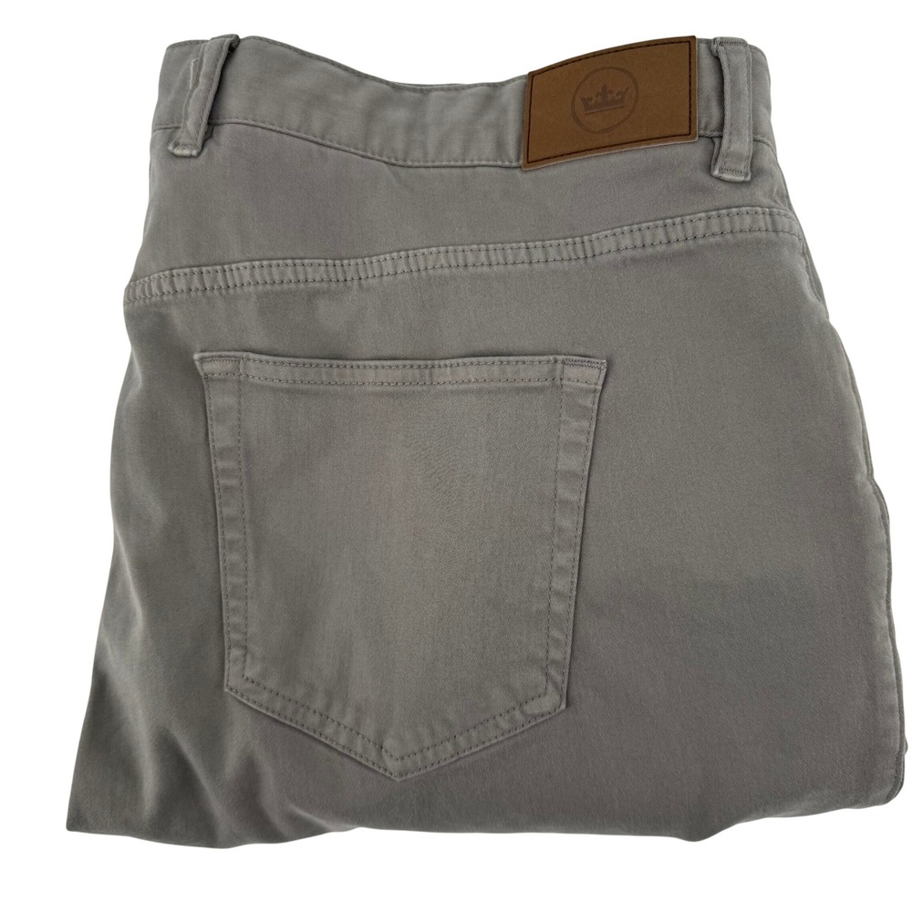 Peter Millar 5-Pocket Pants Sz 40 Grey‎ Khaki Straight Leg Cotton Blend Stretch